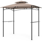 8 X 5 Feet Grill Gazebo with 2 Shelves 6 Hooks and Metal Frame