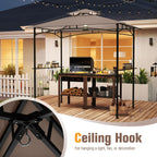 8 X 5 Feet Grill Gazebo with 2 Shelves 6 Hooks and Metal Frame