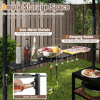 8 X 5 Feet Grill Gazebo with 2 Shelves 6 Hooks and Metal Frame