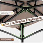8 X 5 Feet Grill Gazebo with 2 Shelves 6 Hooks and Metal Frame