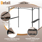 8 X 5 Feet Grill Gazebo with 2 Shelves 6 Hooks and Metal Frame