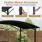8 X 5 X 7 FT Grill Gazebo Outdoor BBQ Canopy with Metal Frame