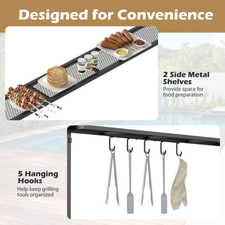 8 X 5 X 7 FT Grill Gazebo Outdoor BBQ Canopy with Metal Frame