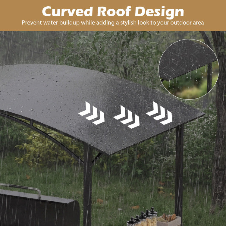 8 X 5 X 7 FT Grill Gazebo Outdoor BBQ Canopy with Metal Frame
