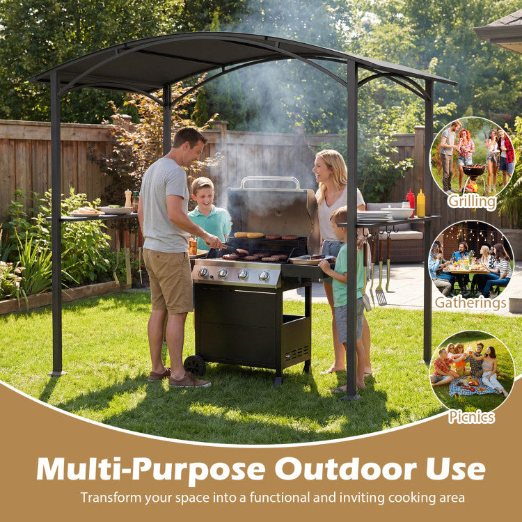 8 X 5 X 7 FT Grill Gazebo Outdoor BBQ Canopy with Metal Frame
