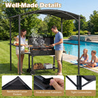 8 X 5 X 7 FT Grill Gazebo Outdoor BBQ Canopy with Metal Frame