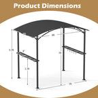 8 X 5 X 7 FT Grill Gazebo Outdoor BBQ Canopy with Metal Frame