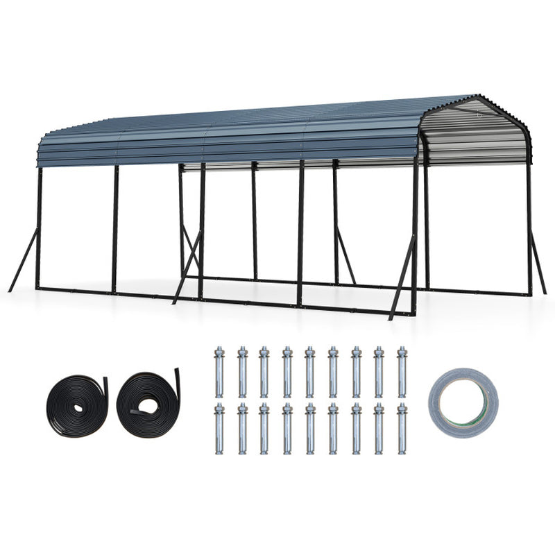 12 X 20 Feet Heavy-Duty Carport Outdoor Galvanized Steel Garage Car Shelter