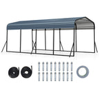 12 X 20 Feet Heavy-Duty Carport Outdoor Galvanized Steel Garage Car Shelter