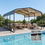12 X 20 Feet Heavy-Duty Carport Outdoor Galvanized Steel Garage Car Shelter
