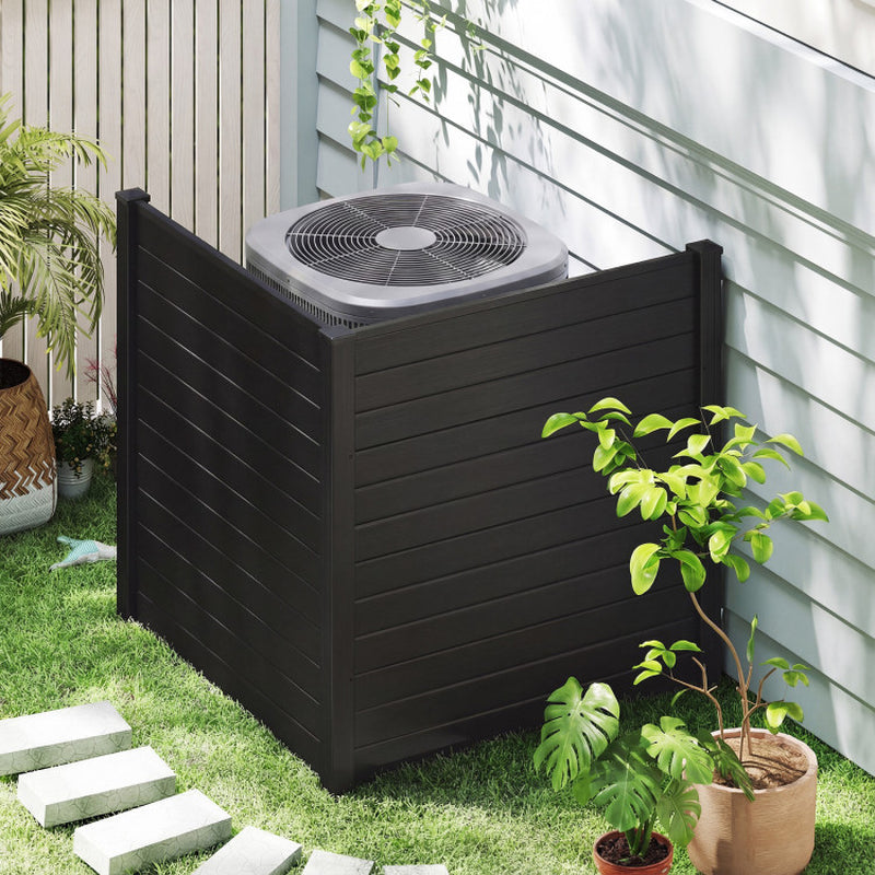 Freestanding 48 X 48 Inch Air Conditioner Fence with Metal Ground Stakes