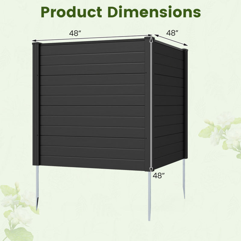 Freestanding 48 X 48 Inch Air Conditioner Fence with Metal Ground Stakes
