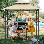 8 X 5 Feet Outdoor Grill Gazebo with 2 Side Shelves and 10 Hooks