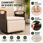Adjustable Outdoor Patio Recliner Chair with Fold-Down Side Table & Built-In Footrest