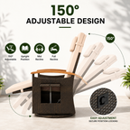 Adjustable Outdoor Patio Recliner Chair with Fold-Down Side Table & Built-In Footrest
