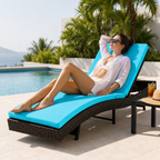 Folding Outdoor Chaise Lounge Chair | 5-Position Reclining Patio Lounger |