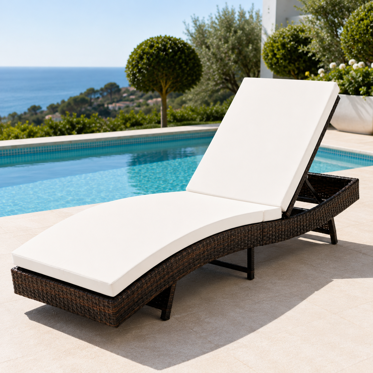 Folding Outdoor Chaise Lounge Chair | 5-Position Reclining Patio Lounger |