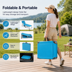 Portable Outdoor Tanning Lounge Chair with Face Opening, Adjustable Backrest & Carry Strap