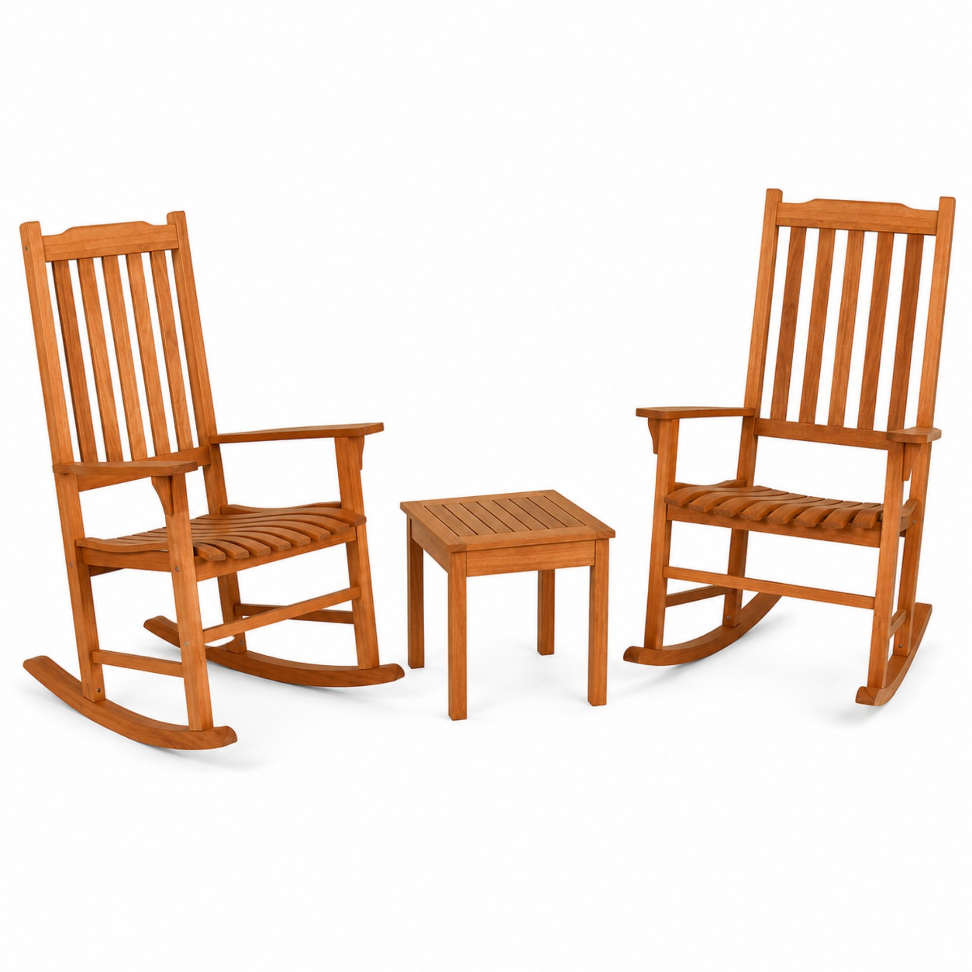 Solara Eucalyptus Patio Rocking Chair Set