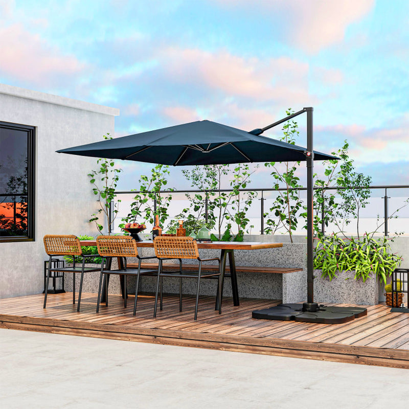 9.5 Feet Square Patio Cantilever Umbrella with 360° Rotation