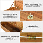 46 Gallon Acacia Wood Storage Bench Box for Patio Garden Deck