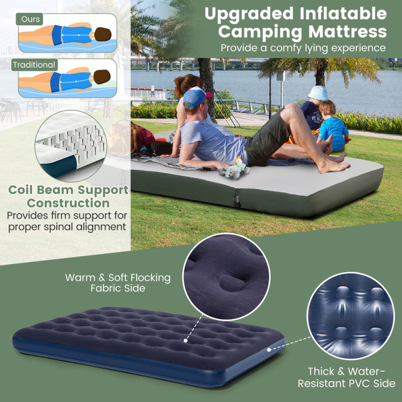 5-In-1 2-Person Foldable Outdoor Camping Tent Cot with Air Mattress and Sleeping Bag