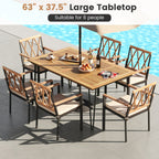 63 Inch Outdoor Dining Table & Set of 4 Patio Dining Chairs