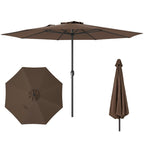 10 Feet Patio Umbrella with 112 Solar Lights and Crank Handle