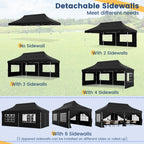 10 X 20 Feet Pop up Canopy with 6 Sidewalls Windows and Carrying Bag