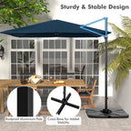 9.5 Feet Square Patio Cantilever Umbrella with 360° Rotation
