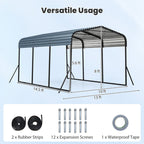 10 X 14.5 FT Heavy-Duty Carport Outdoor Galvanized Steel Garage Car Shelter with Leak-Proof Roof