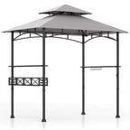 8 X 5 Feet Outdoor Grill Gazebo with 2 Side Shelves and 10 Hooks