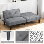 Convertible Folding Futon Sofa Bed with 6-Position Adjustable Backrest