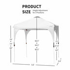6.6 X 6.6 Feet Outdoor Pop up Height Adjustable Canopy Tent with Roller Bag