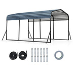 10 X 14.5 FT Heavy-Duty Carport Outdoor Galvanized Steel Garage Car Shelter with Leak-Proof Roof