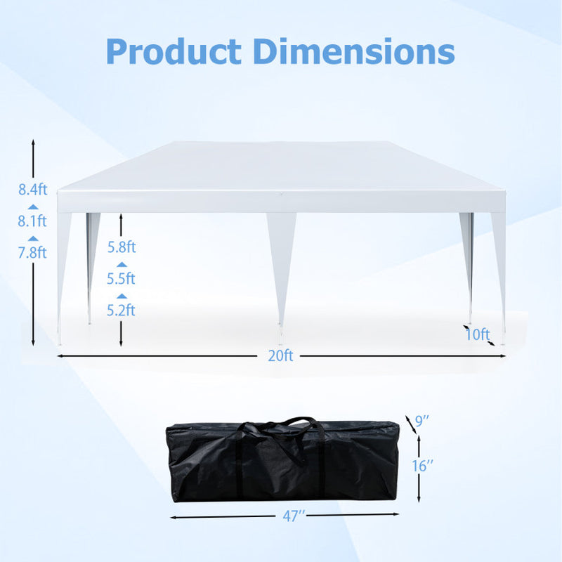 10 X 20 FT Pop up Canopy Tent with Carry Bag for Party BBQ