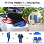 Portable Folding Picnic Double Chair with Removable Umbrella