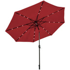 10 Feet Patio Umbrella with 112 Solar Lights and Crank Handle