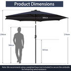 10 Feet Patio Umbrella with 112 Solar Lights and Crank Handle
