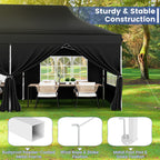 10 X 20 Feet Pop up Canopy with 6 Sidewalls Windows and Carrying Bag