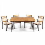 63 Inch Outdoor Dining Table & Set of 4 Patio Dining Chairs