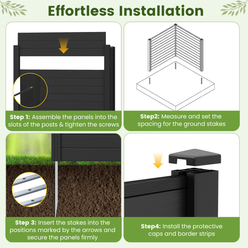 Freestanding 48 X 48 Inch Air Conditioner Fence with Metal Ground Stakes