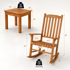 Solara Eucalyptus Patio Rocking Chair Set